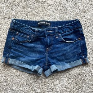 Express denim shorts with cuffed bottom. Size 2